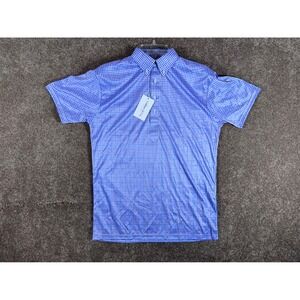 Collars and Co. Men's Short Sleeve Polo Shirt Check Button Down Collar Sz Small